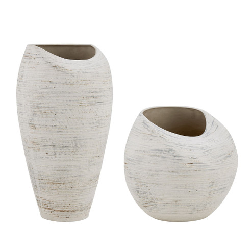 Inara Vases Set/2 in White (52|18321)