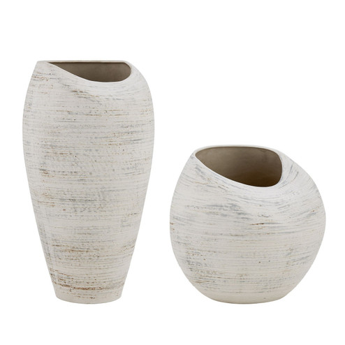 Inara Vases Set/2 in White (52|18321)