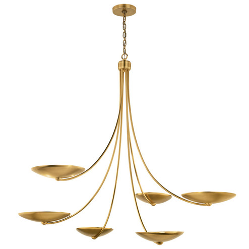 Palmela Six Light Chandelier in Lacquered Brass (12|52857LBR)