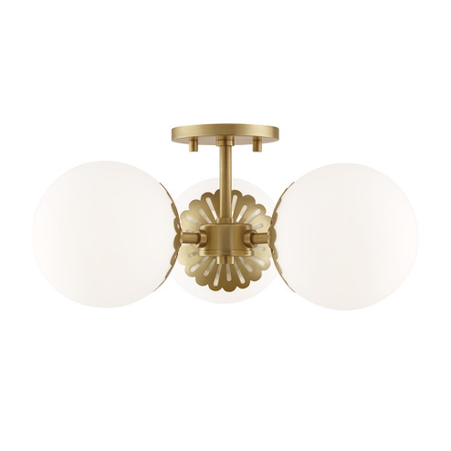 Paige Three Light Semi Flush Mount in Aged Brass (428|H193603-AGB)