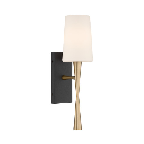 Trenton One Light Wall Sconce in Aged Brass + Black Forged (60|TRE-221-OP-AG-BF)