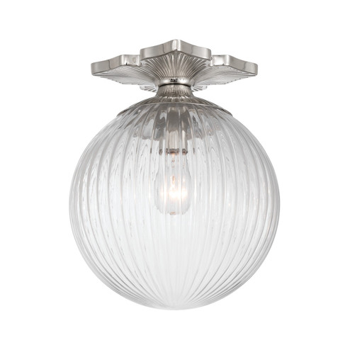 Orly One Light Semi Flush Mount in Polished Nickel (60|ORY-1003-PN-CL)