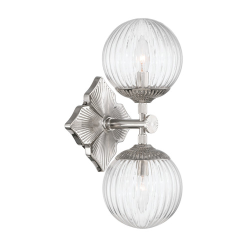 Orly Two Light Wall Sconce in Polished Nickel (60|ORY-1002-PN-CL)