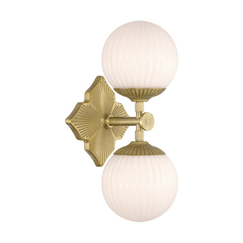 Orly Two Light Wall Sconce in Aged Brass (60|ORY-1002-AG-WH)