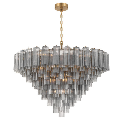 Addis 28 Light Chandelier in Aged Brass (60|ADD-327-AG-SM)