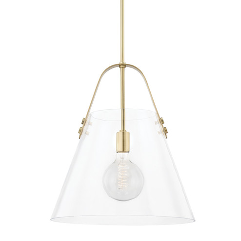 Karin One Light Pendant in Aged Brass (428|H162701XL-AGB)