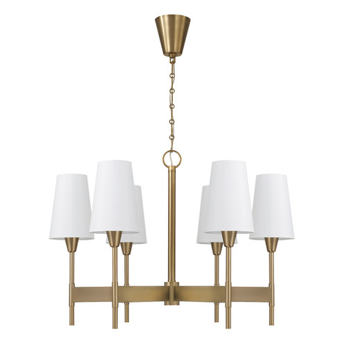 Leland Six Light Chandelier in Aged Brass (65|460861AD-718)