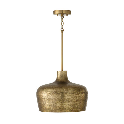 Myriah One Light Pendant in Tibetan Hammered Brass (65|360311THB)