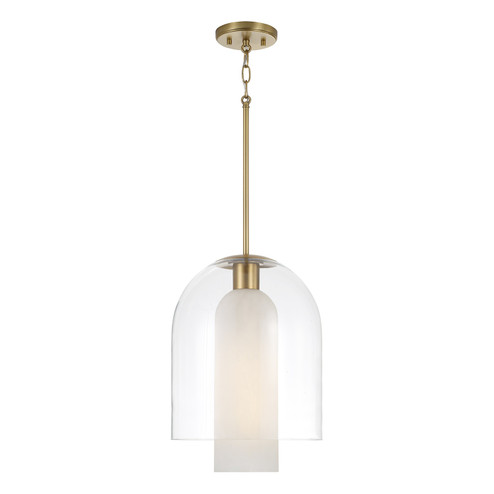 Liz One Light Pendant in Aged Brass (65|358911AD)