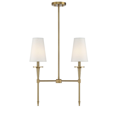 Trundle Two Light Linear Chandelier in Warm Brass (51|L1-5607-2-322)