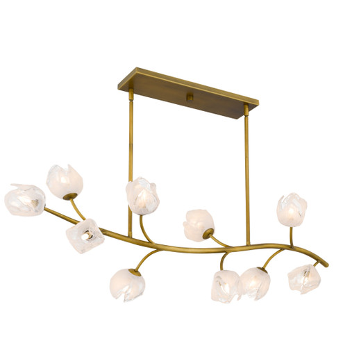 Walker Ten Light Island Pendant in Vintage Brass (10|WALK1048PVB)