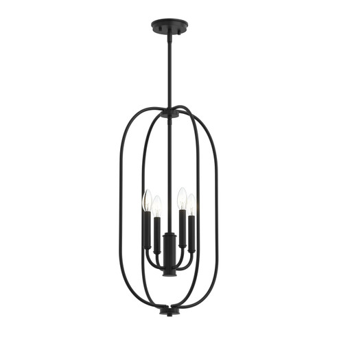 Reines Four Light Foyer Pendant in Matte Black (54|P500510-31M)