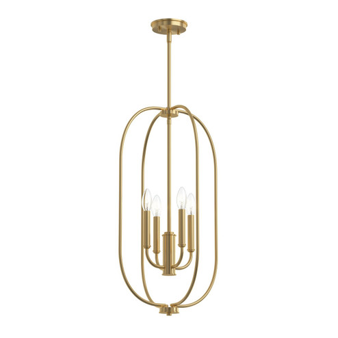 Reines Four Light Foyer Pendant in Brushed Gold (54|P500510-191)