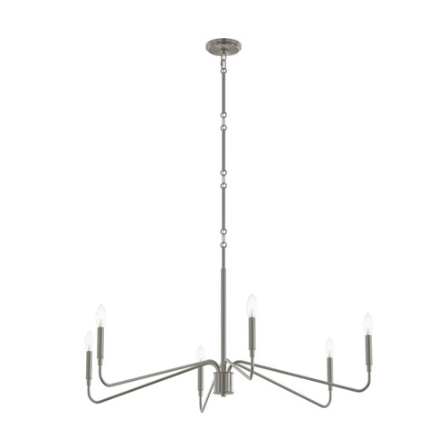 Pilar Six Light Chandelier in Brushed Nickel (54|P400472-009)