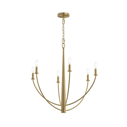 Jheni Six Light Chandelier in Brushed Gold (54|P400459-191)