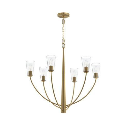 Jheni Six Light Chandelier in Brushed Gold (54|P400454-191)