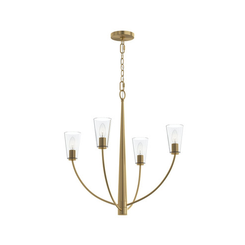 Jheni Four Light Chandelier in Brushed Gold (54|P400453-191)