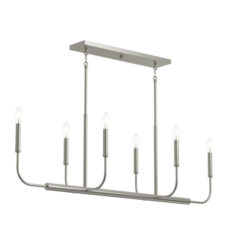 Reines Six Light Linear Chandelier in Brushed Nickel (54|P400450-009)