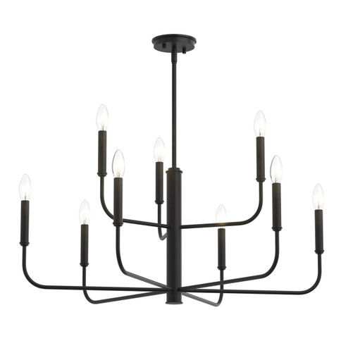 Reines Nine Light Chandelier in Matte Black (54|P400449-31M)