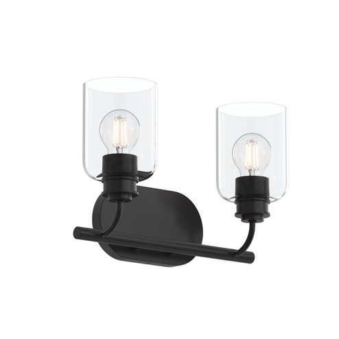 Reines Two Light Bath Vanity in Matte Black (54|P300566-31M)