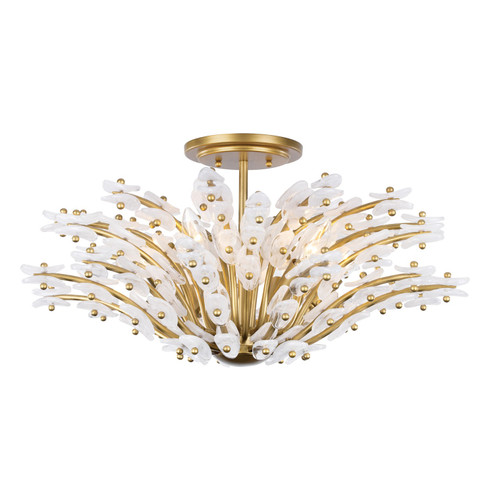 Sorra Six Light Semi-Flush Mount in Painted Legacy Brass (29|N3406-870)