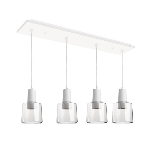 Samson LED Pendant in White/Clear Glass (347|MP12506WHCL-04)