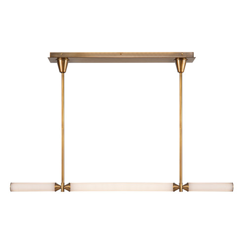 Edwin LED Linear Pendant in Vintage Brass/Frosted Ribbed Glass (452|LP348148VBFR-UNV)