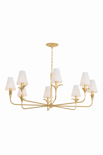 Quill Eight Light Chandelier in Gilded Ivory (67|F4758-GLI)