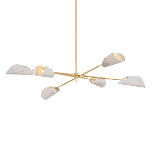 Ken Six Light Chandelier in Vintage Gold Leaf (67|F3460-VGL)