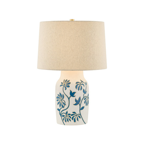Yazmeen One Light Table Lamp in Aged Brass (428|HL1113201-AGB/CWF)