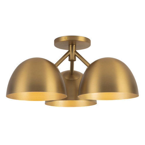 Fosso Three Light Semi-Flush Mount in Brushed Gold (347|SF13317-BG)