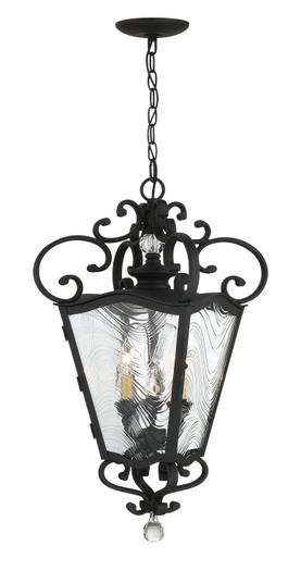 Brixton Ivey Three Light Outdoor Chain Hung in Coal And Soft Brass (7|9334-661)