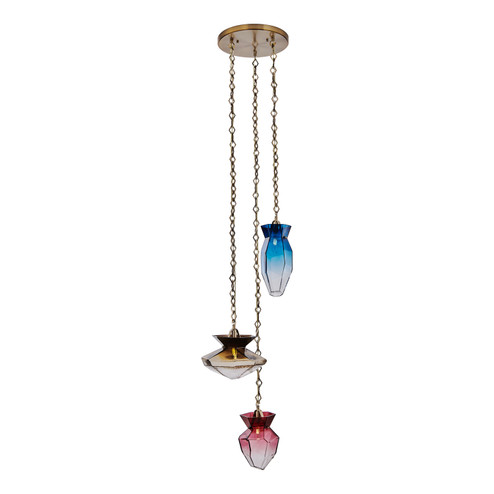 Bolsa Three Light Chandelier in Winter Brass (33|528351WB)