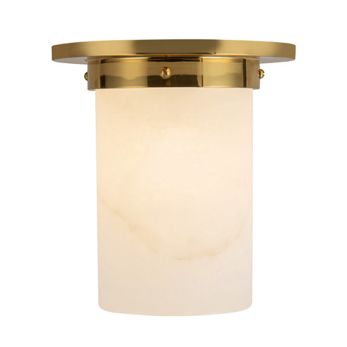 Mineral One Light Flush Mount in Patina Brass/Alabaster (452|FM360808PTBAR)