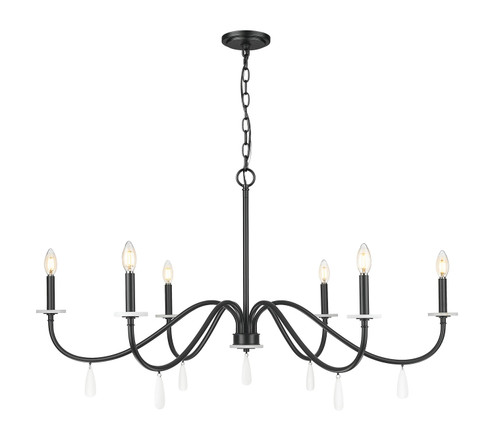 Toussant Six Light Chandelier in Matte Black (224|6103-45MB)