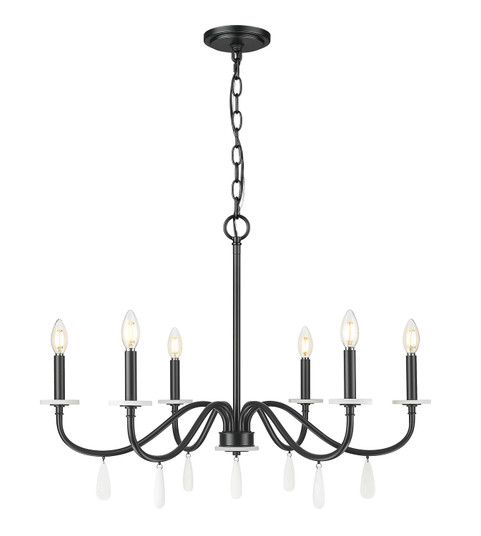 Toussant Six Light Chandelier in Matte Black (224|6103-32MB)