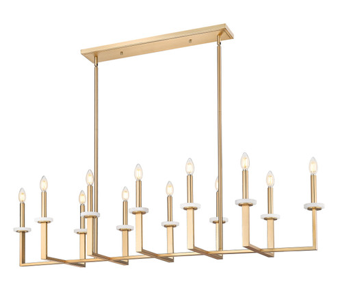 Gaultier 12 Light Linear Chandelier in Modern Gold (224|6100-12L-MGLD)