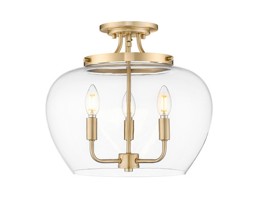Joliet Three Light Semi Flush Mount in Burnished Brass (224|473SF-BBR)