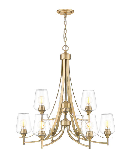 Joliet Nine Light Chandelier in Burnished Brass (224|473-9BBR)