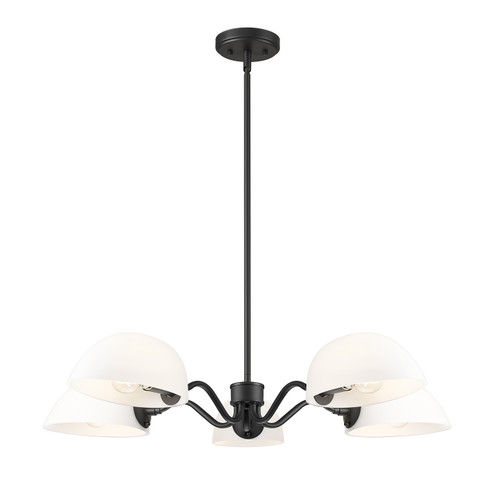 Breton Five Light Chandelier in Matte Black (224|3048-5MB)