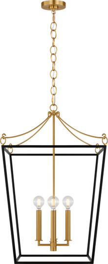 Carlyle Four Light Lantern in Midnight Black/Burnished Brass (454|KSC1174MBK)