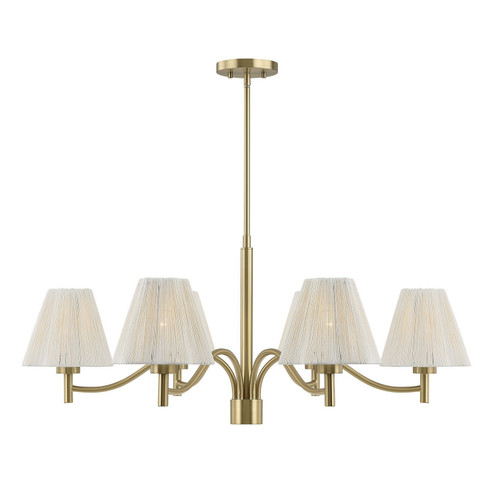 Rosa Six Light Chandelier in Noble Brass (51|1-6084-6-127)