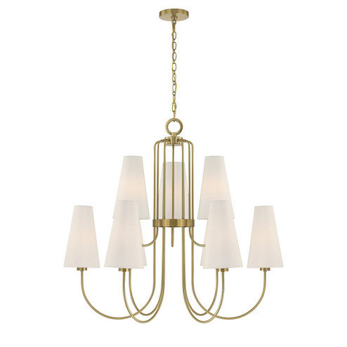 Wilkes Nine Light Chandelier in Warm Brass (51|1-4701-9-322)