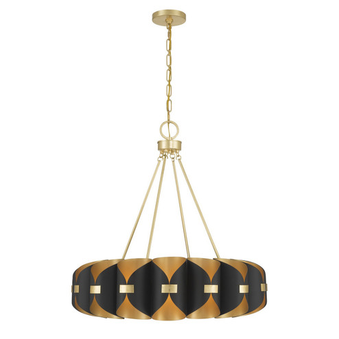 Pelham LED Chandelier in Black Cashmere and True Gold (51|1-2414-16-343)