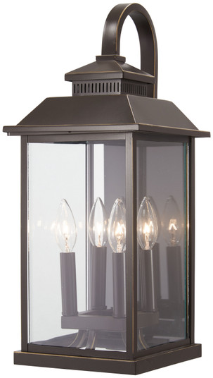 Miner's Loft Four Light Outdoor Wall Mount in Oil Rubbed Bronze w/Gold Highlights (7|72592-143C)