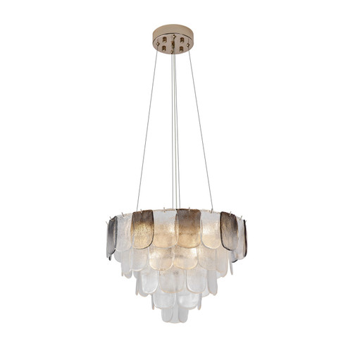 Bianca 12 Light Chandelier in Polished Nickel, Crystalline Smoke (78|AC12052CS)
