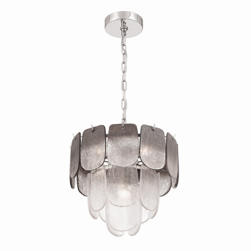 Bianca Five Light Pendant in Polished Nickel, Crystalline Smoke (78|AC12051CS)