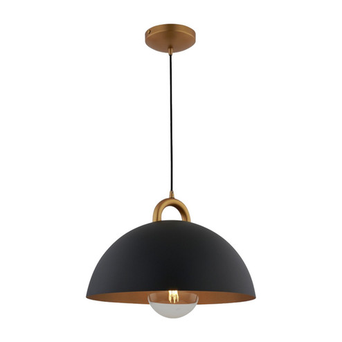 Pantheon One Light Pendant in Black, Rust Brass (78|AC12001BB)