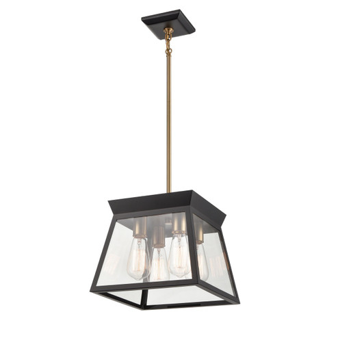 Lucian Four Light Chandelier in Black and Brushed Brass (78|AC11851BK)