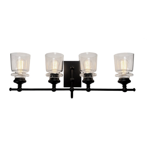 Castara Four Light Wall Mount in Black & Brass (78|AC11594BK)
